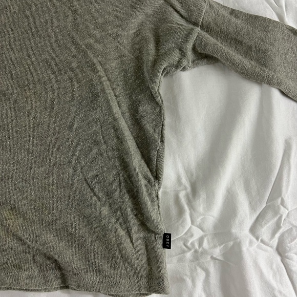OBEY lightweight sweater. Grey. Size medium. Used. - Picture 2 of 5